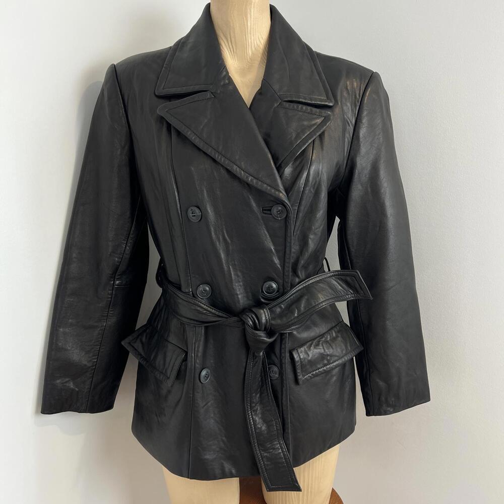 Classiques Entier Women's Size Small Black Genuine Soft Lambskin Belted Jacket